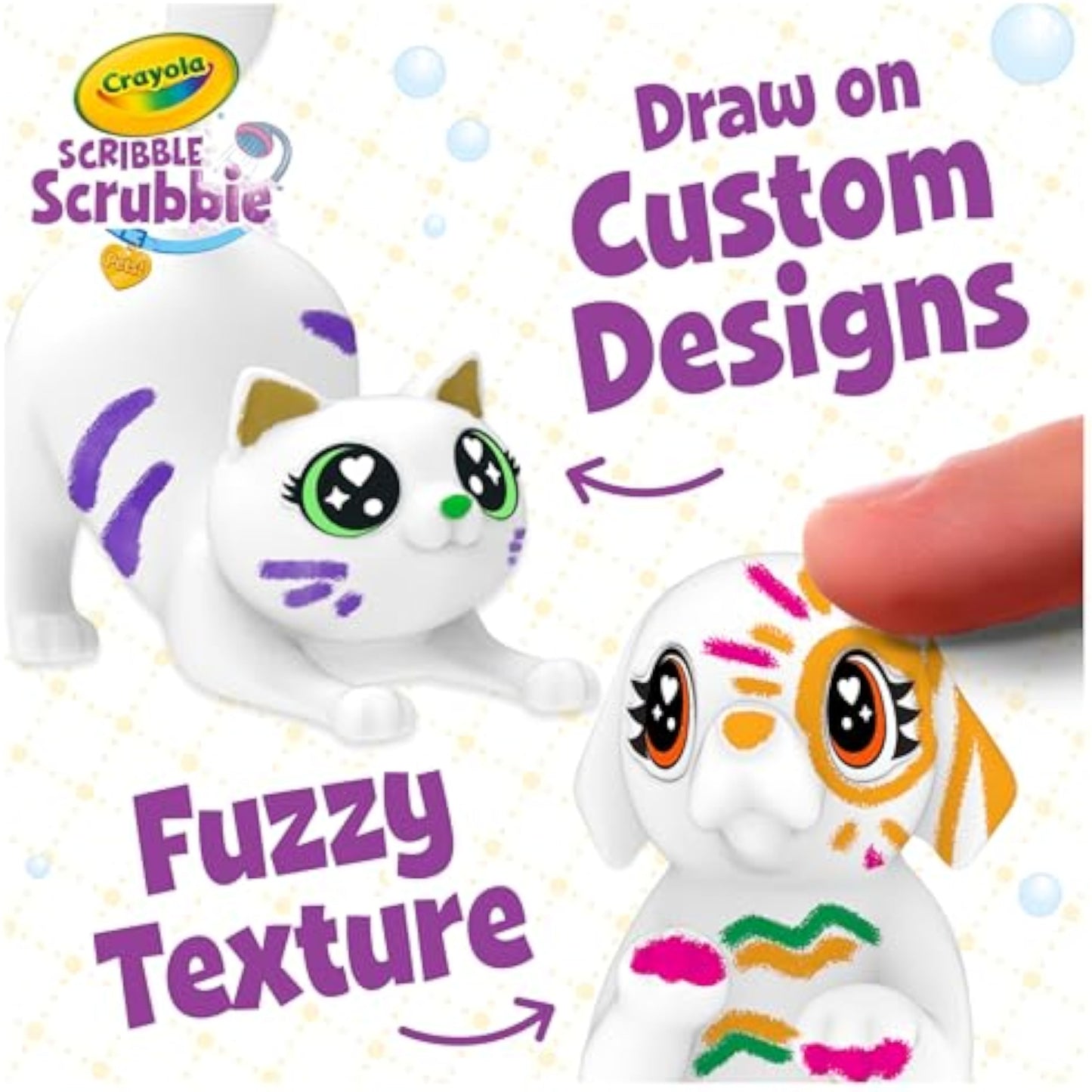 Crayola Scribble Scrubbies Glam Pack (4 Pets), Washable Pet Care Toy & Coloring Animal Craft Kit, Gift for Kids, Playset for Girls & Boys, Ages 3+ - New