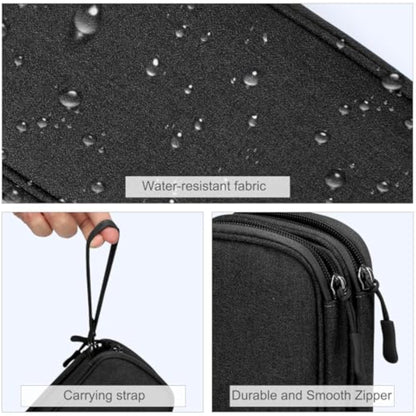 FYY Travel Cable Organizer Pouch Electronic Accessories Carry Case Portable Waterproof Double Layers All-in-One Storage Bag for Cord, Charger, Phone, Earphone Black - New