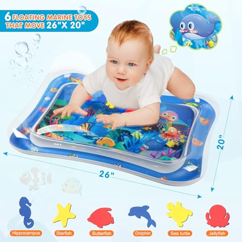 Infinno Inflatable Tummy Time Mat Premium Baby Water Play Mat for Infants and Toddlers Baby Toys for 3 to 24 Months, Strengthen Your Baby's Muscles, Portable - New