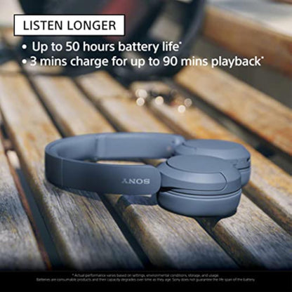 Sony WH-CH520 Wireless Headphones Bluetooth On-Ear Headset with Microphone and up to 50 Hours Battery Life with Quick Charging, Black - New