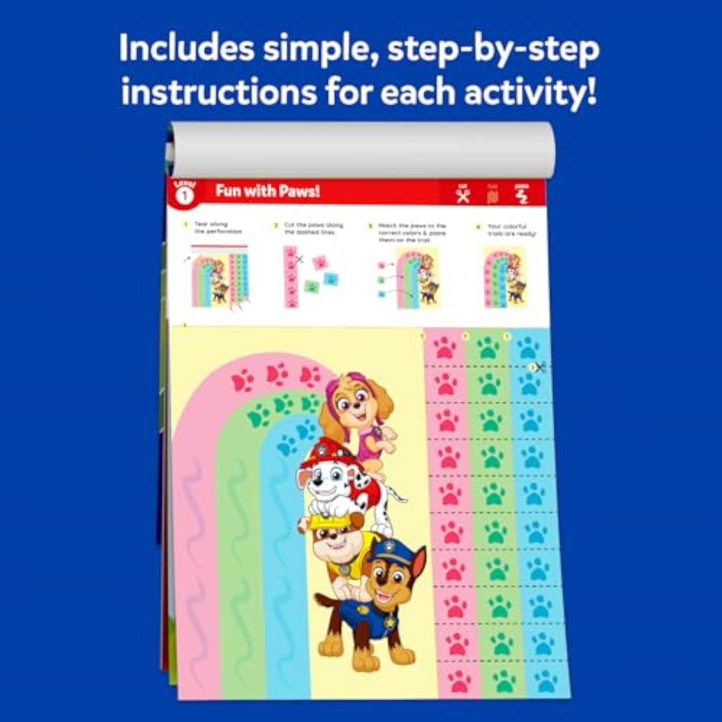 Skillmatics Scissor Skills Activity Book - Snip Snip PAW Patrol, 25 Cutting & Creative Activities for Preschoolers, Fine Motor Skills, Felt Craft Kit, Screen-Free Fun, Gifts for Ages 3, 4, 5, 6, 7 - New
