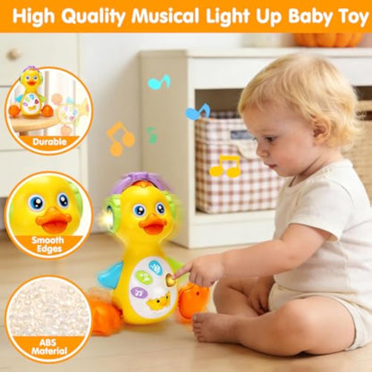 Tsomtto Baby Musical Light Up Duck Toy, Baby Toys 0-3-6-9-12 Months Dancing Crawling Tummy Time Toys, Newborn Infant Learning Toy Gifts for 0 3 4 5 6 7 8 Month Old Baby Boys Girls - New