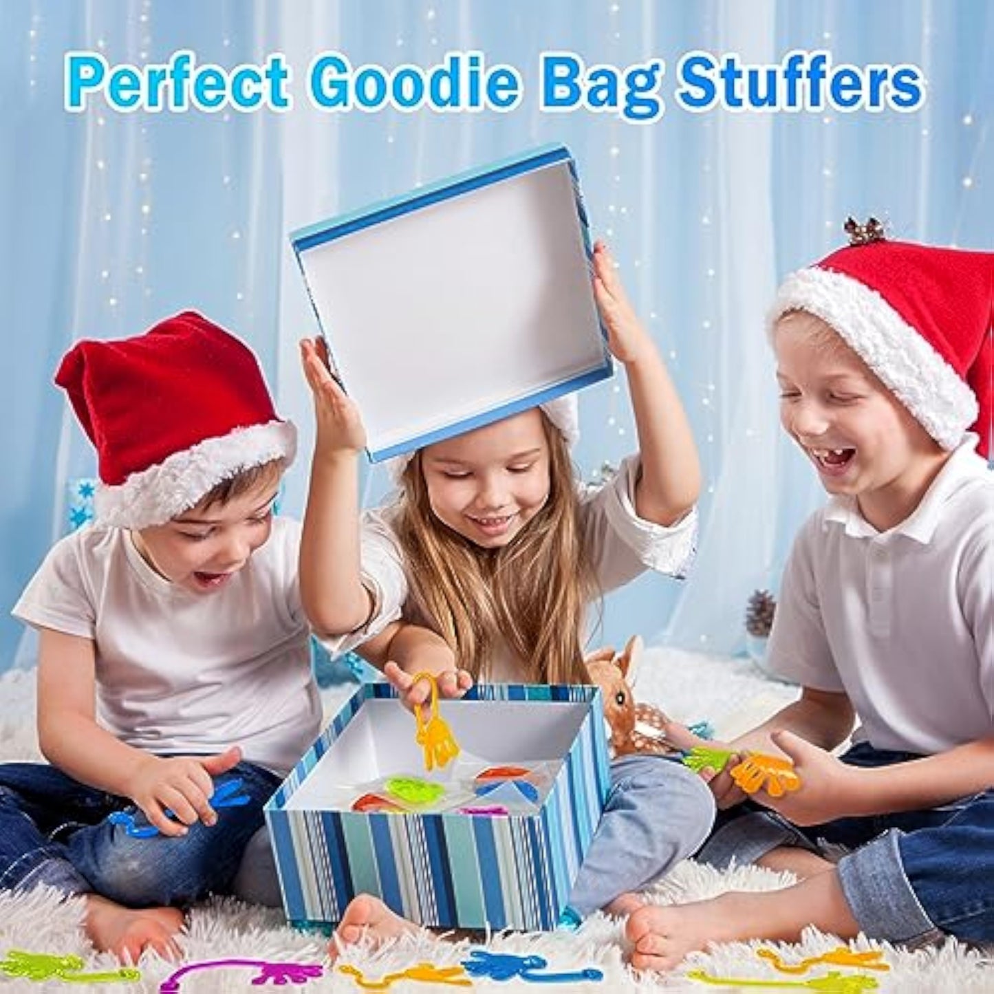 Sticky Hands Bulk 48 PCS Party Favors for Kids 4-8 8-12 Stretchy Sticky Hand Toy Goodie Bag Stuffers Fillers Treasure Box Toys Classroom Prizes School End of Year Student Gifts Birthday Party Supplies - New