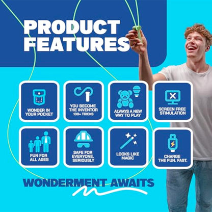 ZipString Original - As Seen on Shark Tank - Classic Rope Launcher Toy, Perfect for Kids & Adults - Fly a String Loop in The Air for Endless Tricks & Fun, Wonderment Awaits, Bold Blue - New