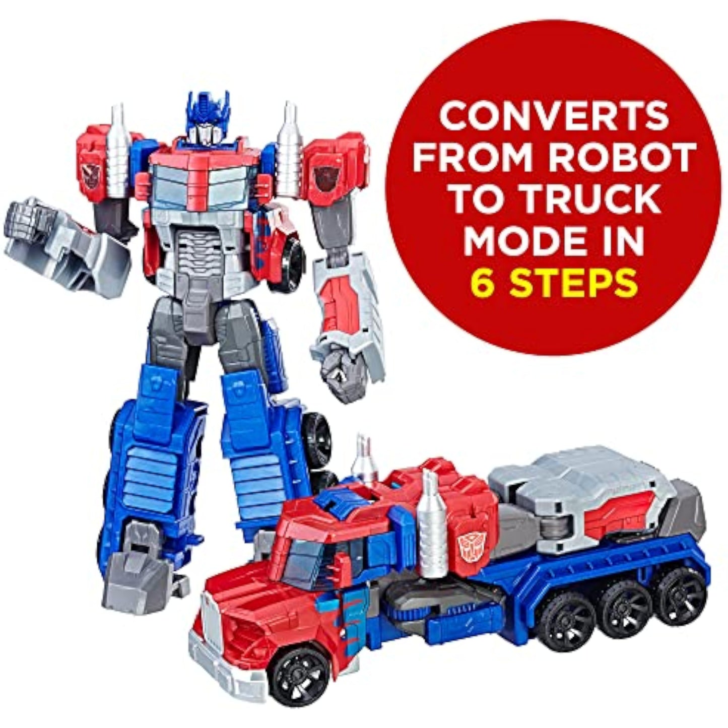 Transformers Toys Heroic Optimus Prime Action Figure - Timeless Large-Scale Figure, Changes into Toy Truck - Toys for Kids 6 and Up, 11-inch (Amazon Exclusive) - New