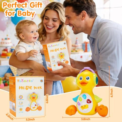 Tsomtto Baby Musical Light Up Duck Toy, Baby Toys 0-3-6-9-12 Months Dancing Crawling Tummy Time Toys, Newborn Infant Learning Toy Gifts for 0 3 4 5 6 7 8 Month Old Baby Boys Girls - New