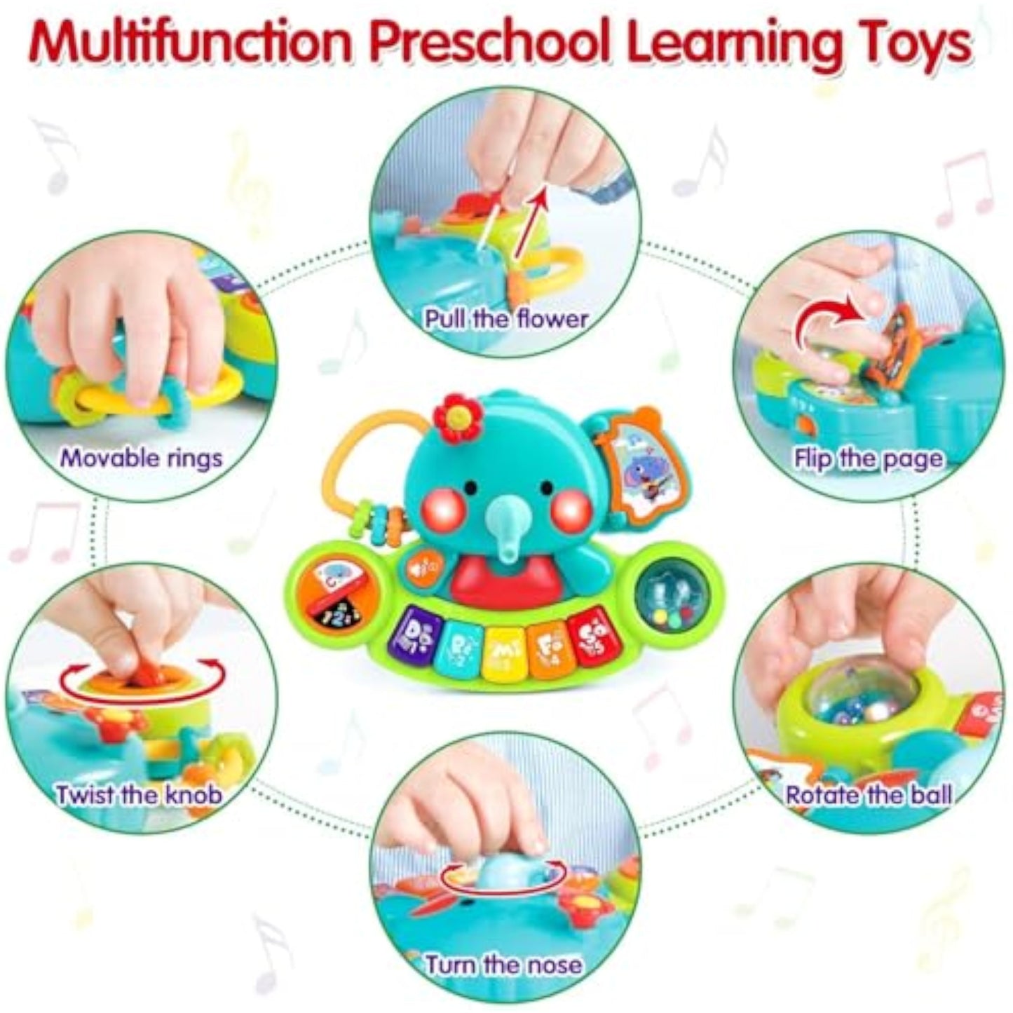 Baby Piano Toy 6 to 12 Months Light Up Music Baby Toys for 6 9 12 18 Months Early Learning Educational Piano Keyboard Infant Babies Girl Toy 1 Year Old Boy Girls Gift - New
