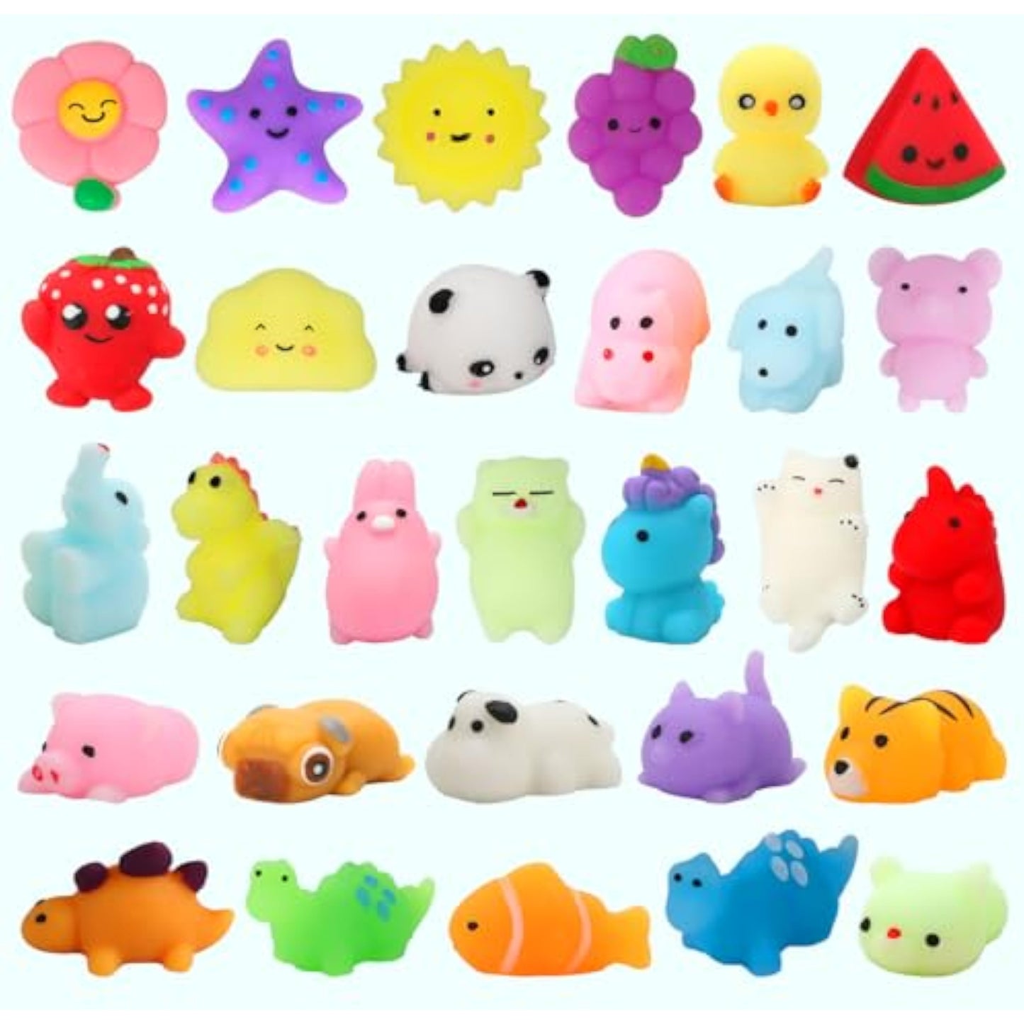 120 Pack Squishy Toys, Kawaii Squishies Party Favors for Kids 4-8 8-12 Treasure Box Toys for Classroom Birthday Xmas Gifts Goodie Bag Mini Animals Mochi Squishy Stress Relief Sensory Toys Random - New