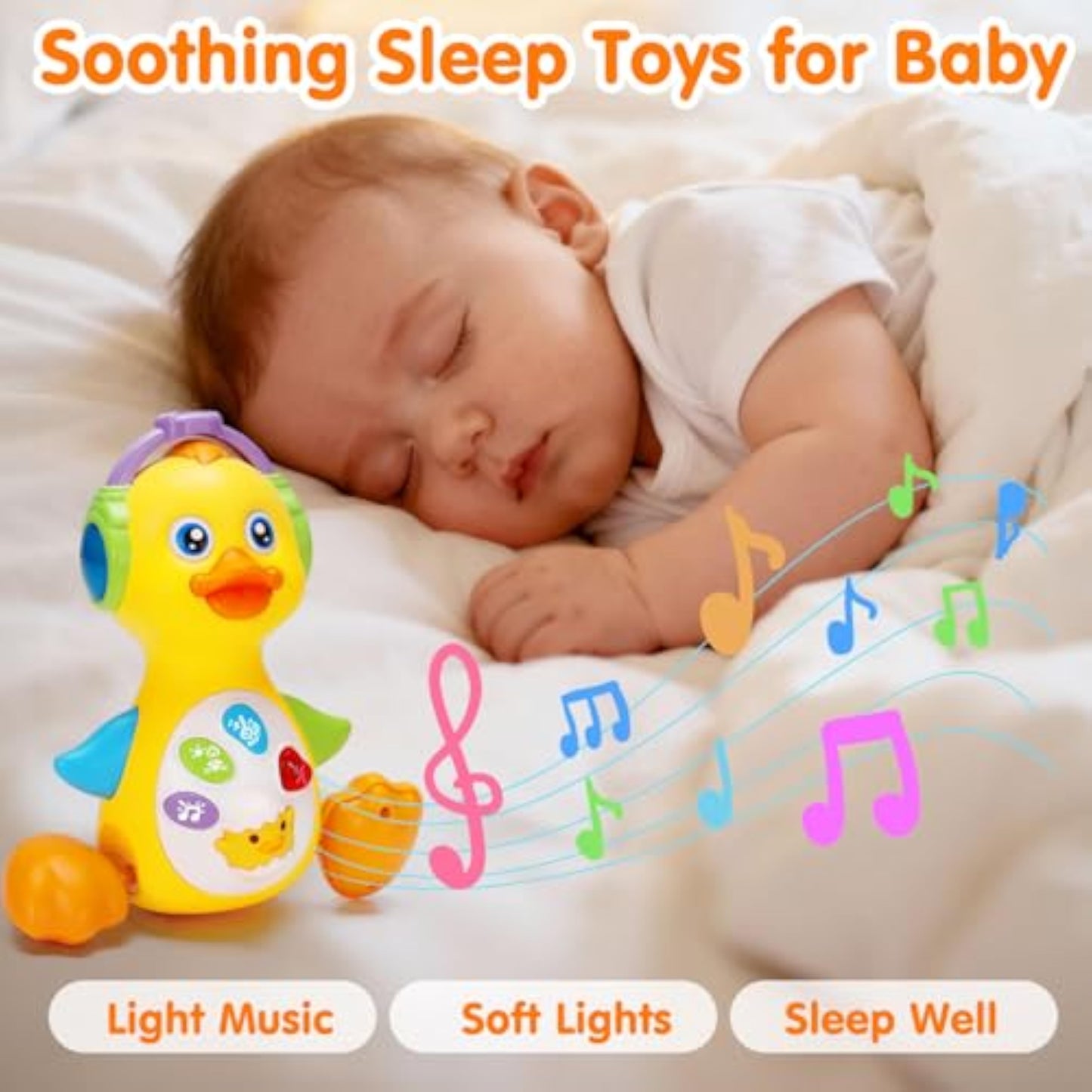 Tsomtto Baby Musical Light Up Duck Toy, Baby Toys 0-3-6-9-12 Months Dancing Crawling Tummy Time Toys, Newborn Infant Learning Toy Gifts for 0 3 4 5 6 7 8 Month Old Baby Boys Girls - New