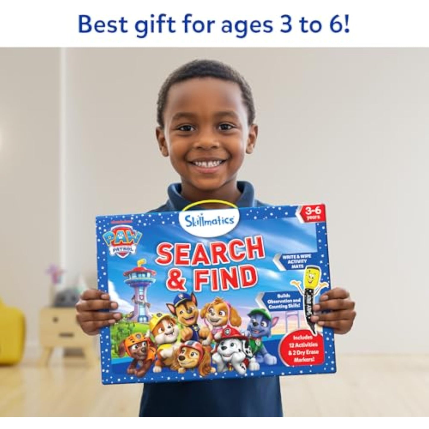 Skillmatics Search and Find PAW Patrol Educational Game - Reusable Preschool Learning Activities, Perfect for Toddlers & Kids Who Love Toys, Art & Crafts, Gifts for Boys & Girls Ages 3, 4, 5, 6 - New