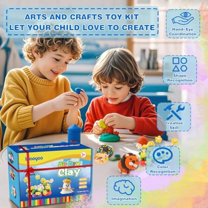 Ixiaoyoo Air Dry Clay, 30 Colors Modeling Clay for Kids, DIY Model Crafts Toys with Sculpting Tools, Soft & Non-Sticky, School Projects & Home Party Favors, Birthday Gifts for Boys and Girls Aged 3–12 - New