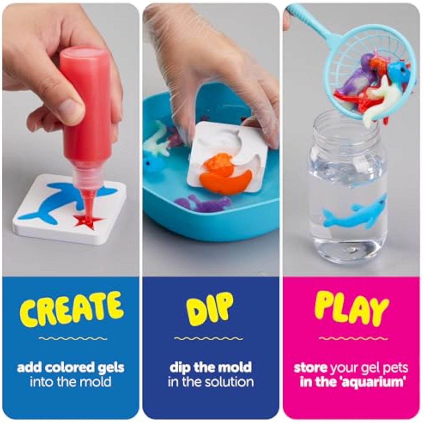 Dan&Darci Aqua Fairy Water Gel Kit for Kids - Gifts for Girls - Magic Elf Toy Kits - Waters Pets - DIY Squishy Maker Set - Craft for Kids - Make Your Own Squishies Toys Crafts - Gifts for Boys & Girls - New