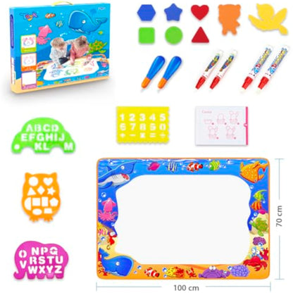 Water Doodle Mat - Kids Painting Writing Color Doodle Drawing Mat Toy Bring Magic Pens Educational Toys for Age 3 4 5 6 7 Year Old Girls Boys Age Toddler Gift - New