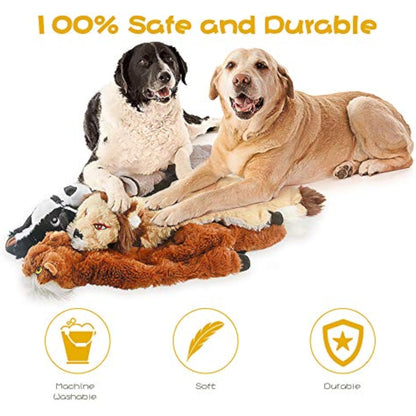 Dog Squeak Toys, No Stuffing Plush Dogs Chew Toy Bundle for Small Medium Large Breed Chewer Tough Durable Squeaky Pet Fetch Puppy Teething Chewing Interactive to Keep Them Busy Best Birthday Gift - New