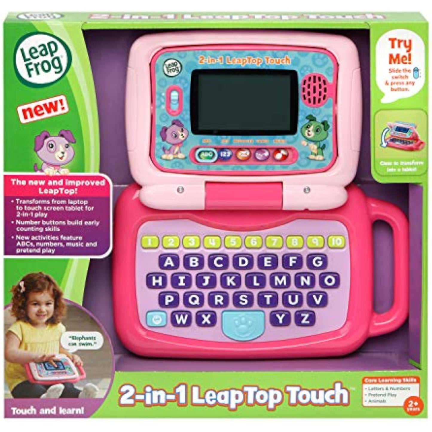 LeapFrog 2-in-1 LeapTop Touch, Pink - New