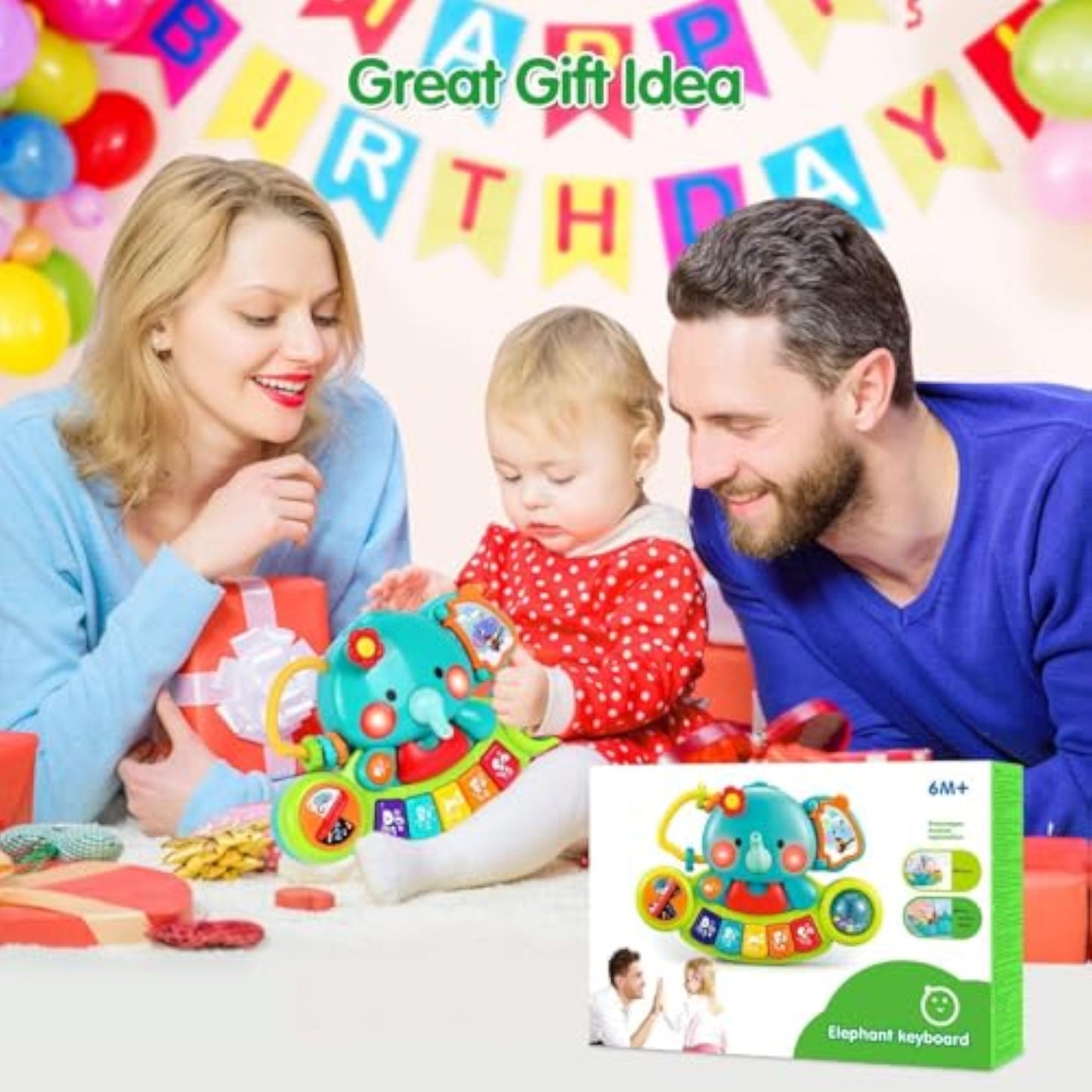 Baby Piano Toy 6 to 12 Months Light Up Music Baby Toys for 6 9 12 18 Months Early Learning Educational Piano Keyboard Infant Babies Girl Toy 1 Year Old Boy Girls Gift - New