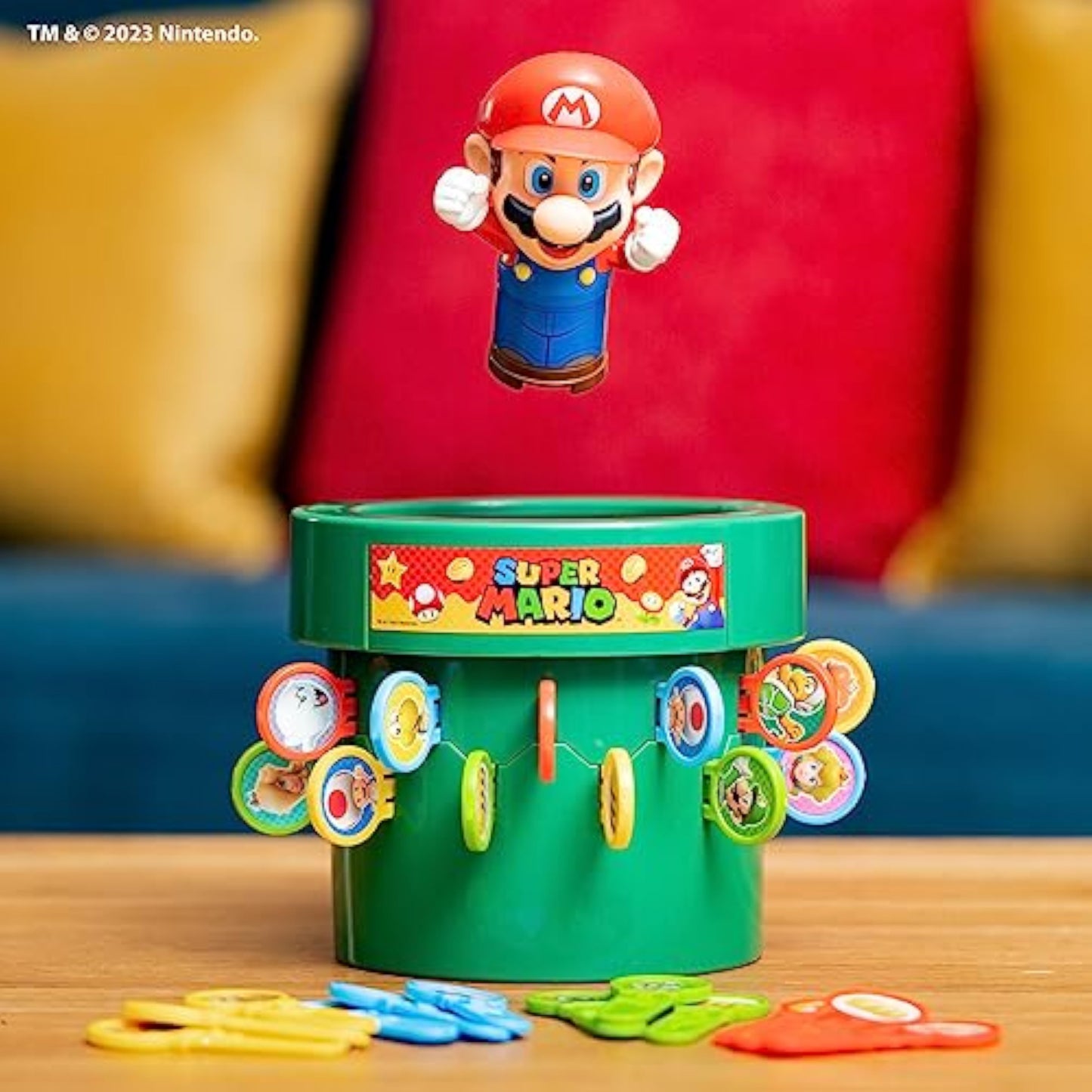 TOMY Pop Up Super Mario Game - Activities for Indoor Recess or Family Game Night - Officially Licensed Super Mario Toys for Kids - 2-4 Players - Ages 4 Years and Up - New