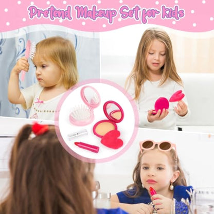 Oisacirg Play Purse for Little Girls, 32PCS Toddler Purse with Pretend Makeup for Kids, Princess Toys Includes Handbag, Phone, Wristwatch, Silk Scarf Kids Toy Purse Birthday Gift for Girls 3 4 5 6 + - New