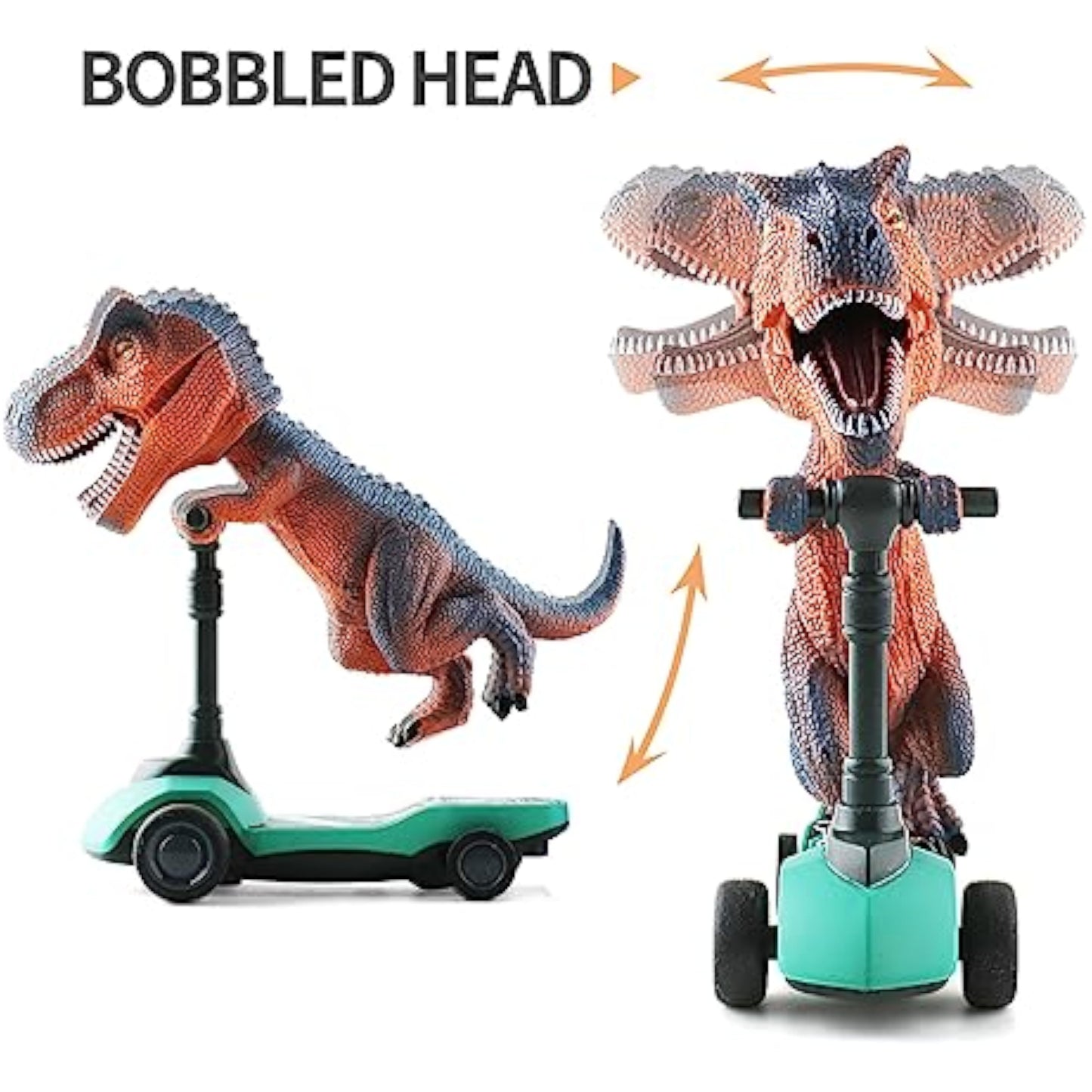 DINOBROS Dinosaur Scooter Toys Pull Back Cars Mini Finger Kick Scooters Boy Toy Age 3 4 5 6, Dino Gift Sets for Kids 4-Pack - New