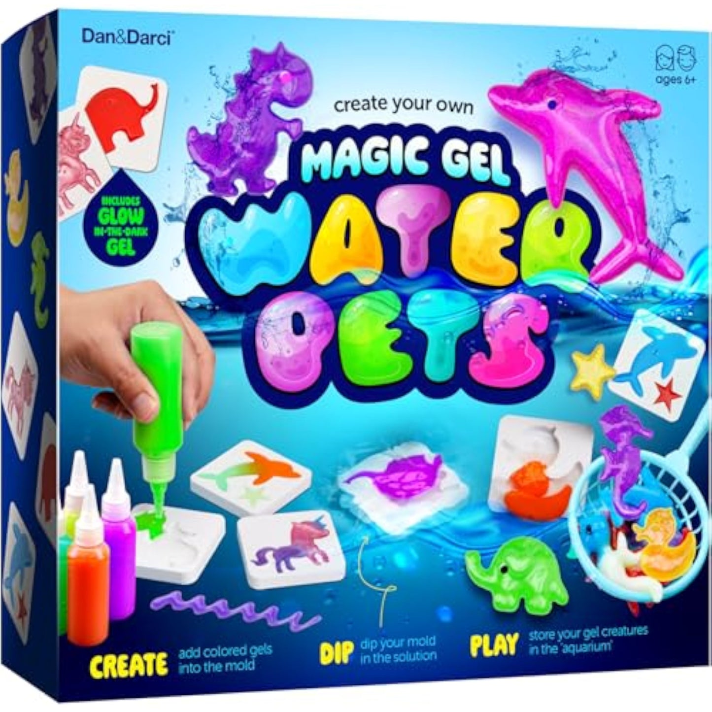 Dan&Darci Aqua Fairy Water Gel Kit for Kids - Gifts for Girls - Magic Elf Toy Kits - Waters Pets - DIY Squishy Maker Set - Craft for Kids - Make Your Own Squishies Toys Crafts - Gifts for Boys & Girls - New