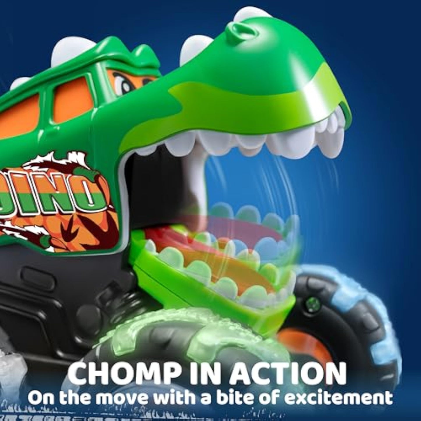 JOYIN 3 Pack Monster Truck Toy - Motion Activated Light Up Cars for Toddlers - Monster Glow Rover LED Wheels - Baby Boy Toys - Press and Go Dinosaur Trucks for Kids Boy Birthday Gifts - New