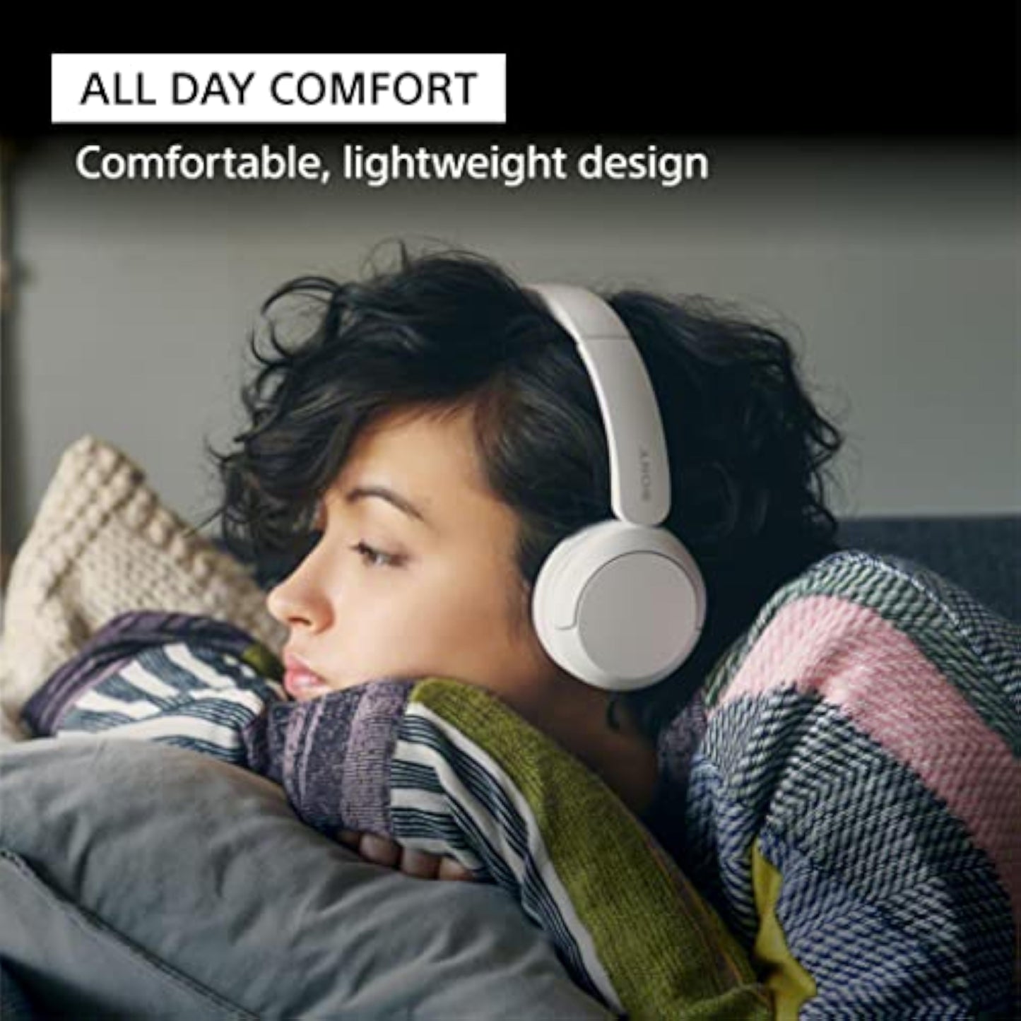 Sony WH-CH520 Wireless Headphones Bluetooth On-Ear Headset with Microphone and up to 50 Hours Battery Life with Quick Charging, Black - New