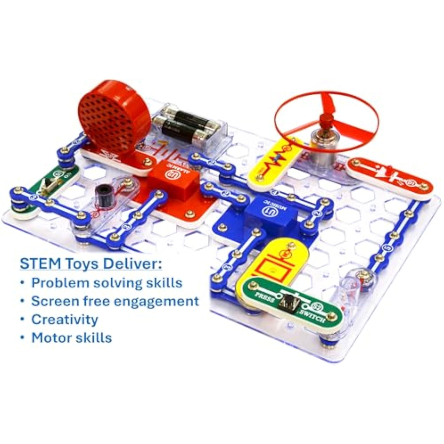 Snap Circuits Jr. SC-100 Electronics Exploration Kit, Over 100 Projects, Full Color Project Manual, 28 Parts, STEM Educational Toy for Kids 8 + - New