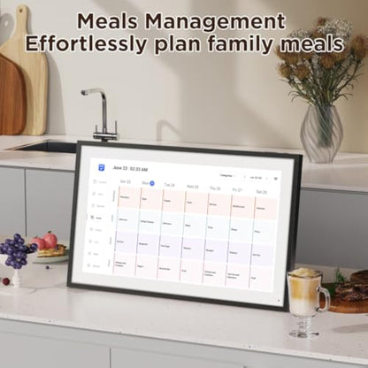LOOFII 10.1 Inch Smart Digital Calendar – HD Touchscreen Family Planner & Calendar with Chore Chart & Meal Planner (Black White) - New