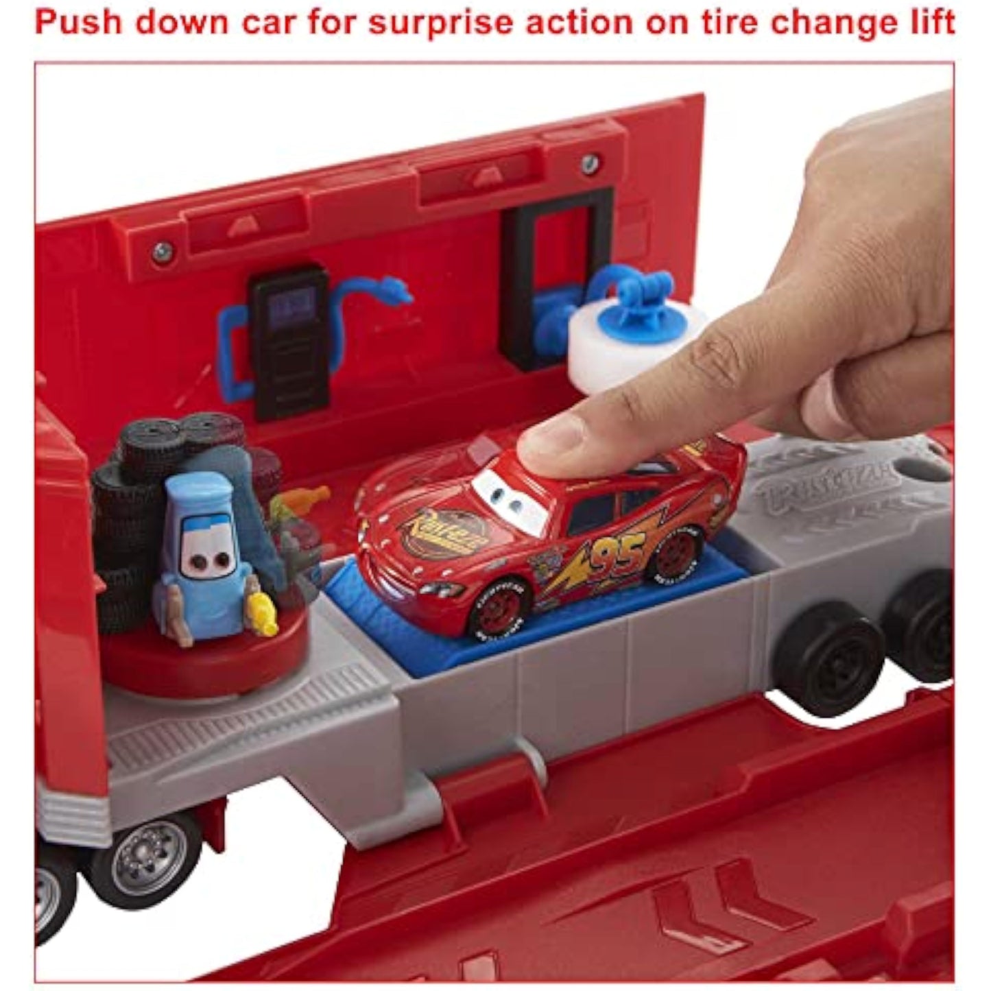 Mattel Disney and Pixar Cars Transforming Mack Playset, 2-in-1 Toy Truck & Tune-Up Station with Launcher, Lift & More, Movie-Inspired Graphics, Gift for Kids Ages 4 Years Old & Up - New