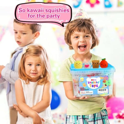 80Pcs Party Favors for Kids 4-8, Kawaii Squishies Mochi Squishy Toy Bulk Fidget Sensory Toys Birthday Gifts for Boys Girls, Easter Basket Stuffers Egg Fillers Treasure Box Classroom Prizes Goodie Bag - New