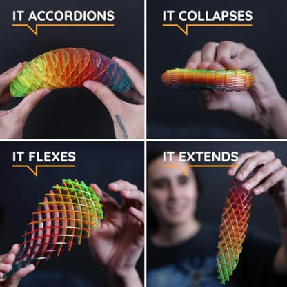 Morf Fidget Worm Toy - Flexible 3D Sensory Slug Figgy Toy for Kids, Teens, and Adults – Stretchy, Quiet, Stress and Anxiety Relief, Focus - For Play, School, Work Gifts, Great For Classroom and Office - New