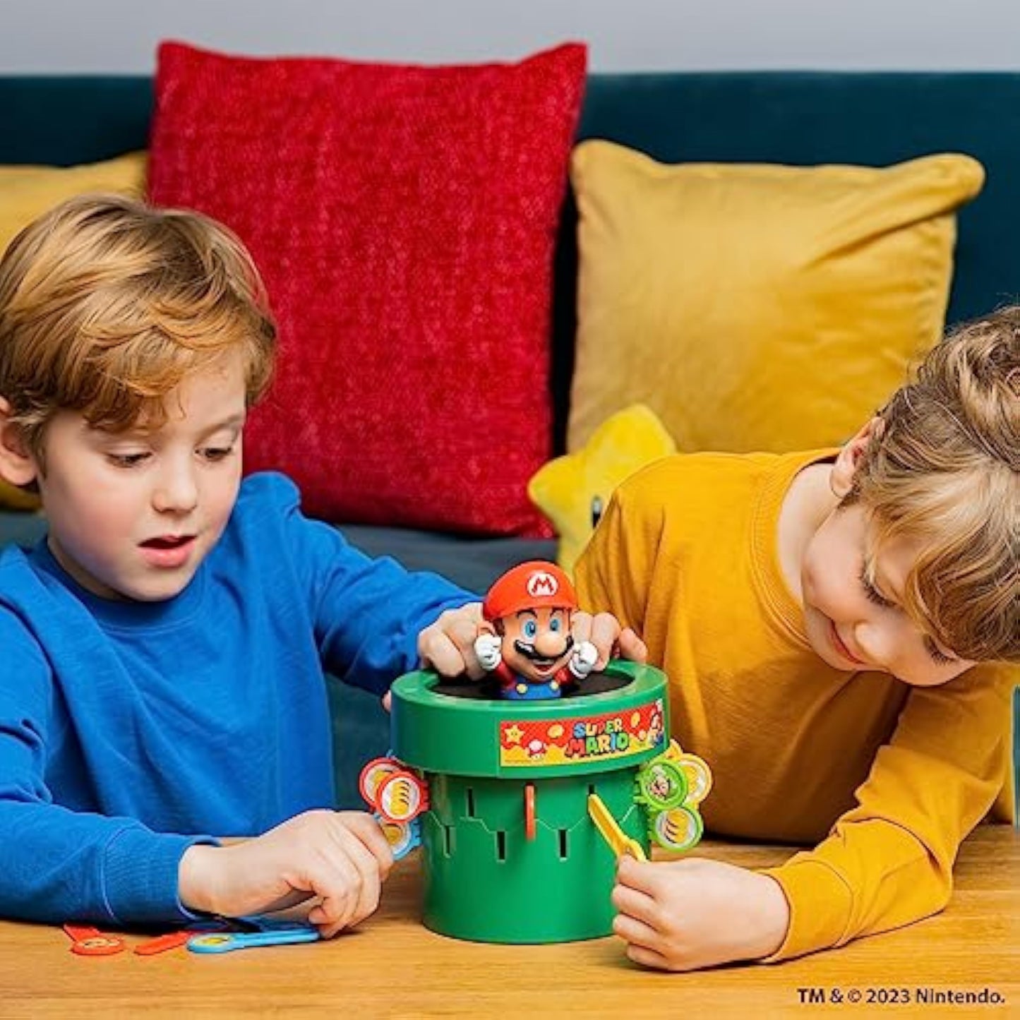 TOMY Pop Up Super Mario Game - Activities for Indoor Recess or Family Game Night - Officially Licensed Super Mario Toys for Kids - 2-4 Players - Ages 4 Years and Up - New