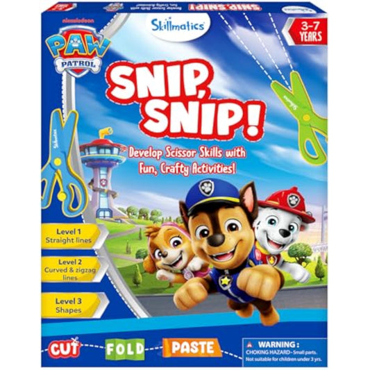 Skillmatics Scissor Skills Activity Book - Snip Snip PAW Patrol, 25 Cutting & Creative Activities for Preschoolers, Fine Motor Skills, Felt Craft Kit, Screen-Free Fun, Gifts for Ages 3, 4, 5, 6, 7 - New