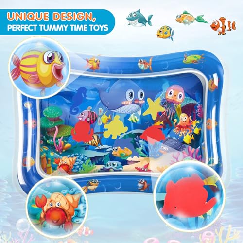 Infinno Inflatable Tummy Time Mat Premium Baby Water Play Mat for Infants and Toddlers Baby Toys for 3 to 24 Months, Strengthen Your Baby's Muscles, Portable - New