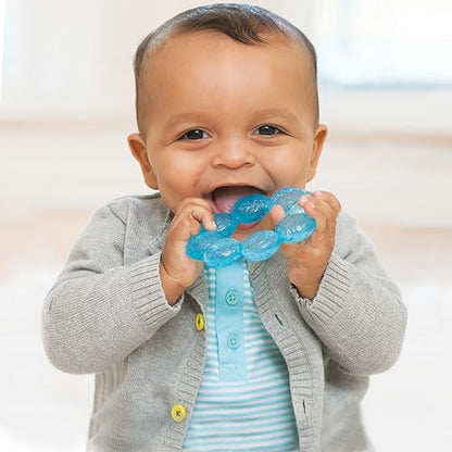 Infantino Water Teethers – Sensory Exploration, Teething, Cooling & Massaging Relief for Sore Gums, Lime & Blue, 3-Pack - New