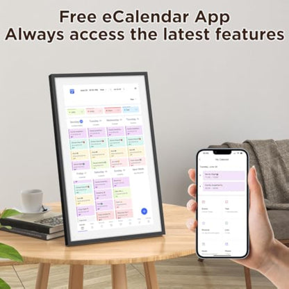 LOOFII 10.1 Inch Smart Digital Calendar – HD Touchscreen Family Planner & Calendar with Chore Chart & Meal Planner (Black White) - New
