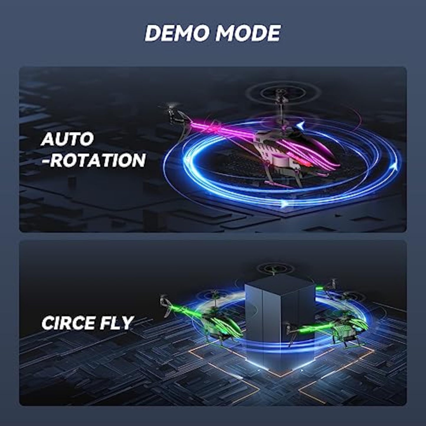 BUSSGO RC Helicopter, Remote Control Helicopter for Kids with 30Mins Flight(2 Batteries), 7+1 LED Light Modes, Altitude Hold, RC Toys for Boys Girls - New