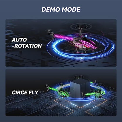 BUSSGO RC Helicopter, Remote Control Helicopter for Kids with 30Mins Flight(2 Batteries), 7+1 LED Light Modes, Altitude Hold, RC Toys for Boys Girls - New
