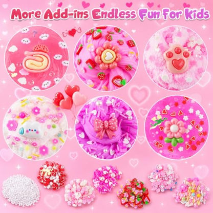 6 Pack Slimes, Pink Slime Kids, Cloud Slime kit for Girls Ages 8-12, Toys for Girls and Boys, for Kids Slime Set Party kit Goodie Bag Stuffers, 4 5 6 7 8 9 10 Year Old Girl Birthday Gift Cute Stuff - New