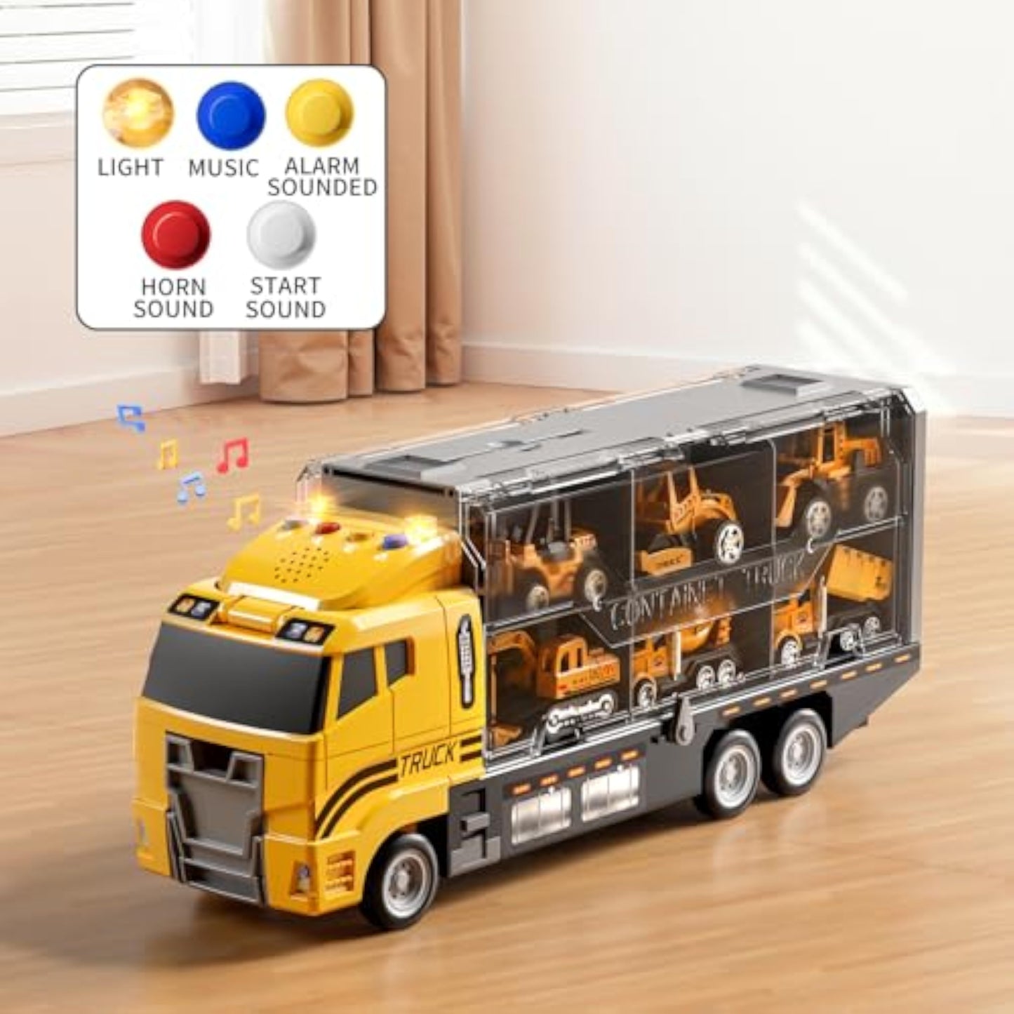 NIPLOOOW Toddler Boys Construction Truck Vehicle Toy Set with Play Mat and Die-Cast Toy Car, Transport Carrier Truck for Kids 3-5, Birthday Gifts Toys for 3-8 Year Old Boys - New