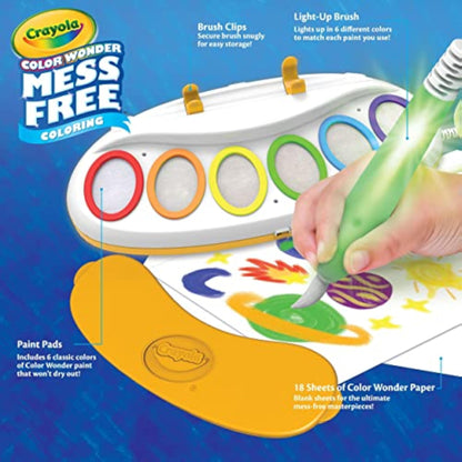 Crayola Color Wonder Magic Light Brush, Mess Free Painting Station for Kids, Gift for Kids, Learning Toddler Activity Toy, Ages 3+ - New
