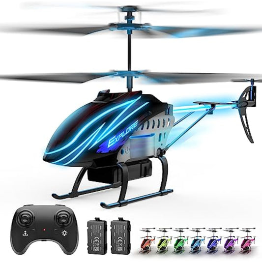BUSSGO RC Helicopter, Remote Control Helicopter for Kids with 30Mins Flight(2 Batteries), 7+1 LED Light Modes, Altitude Hold, RC Toys for Boys Girls - New