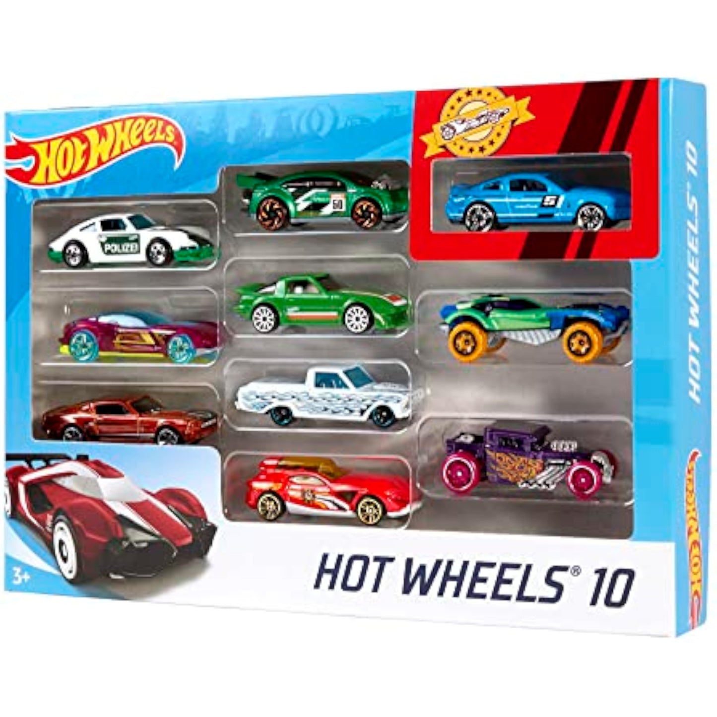 Hot Wheels Set of 10 1:64 Scale Toy Trucks and Cars for Kids and Collectors, Styles May Vary (Amazon Exclusive) - New