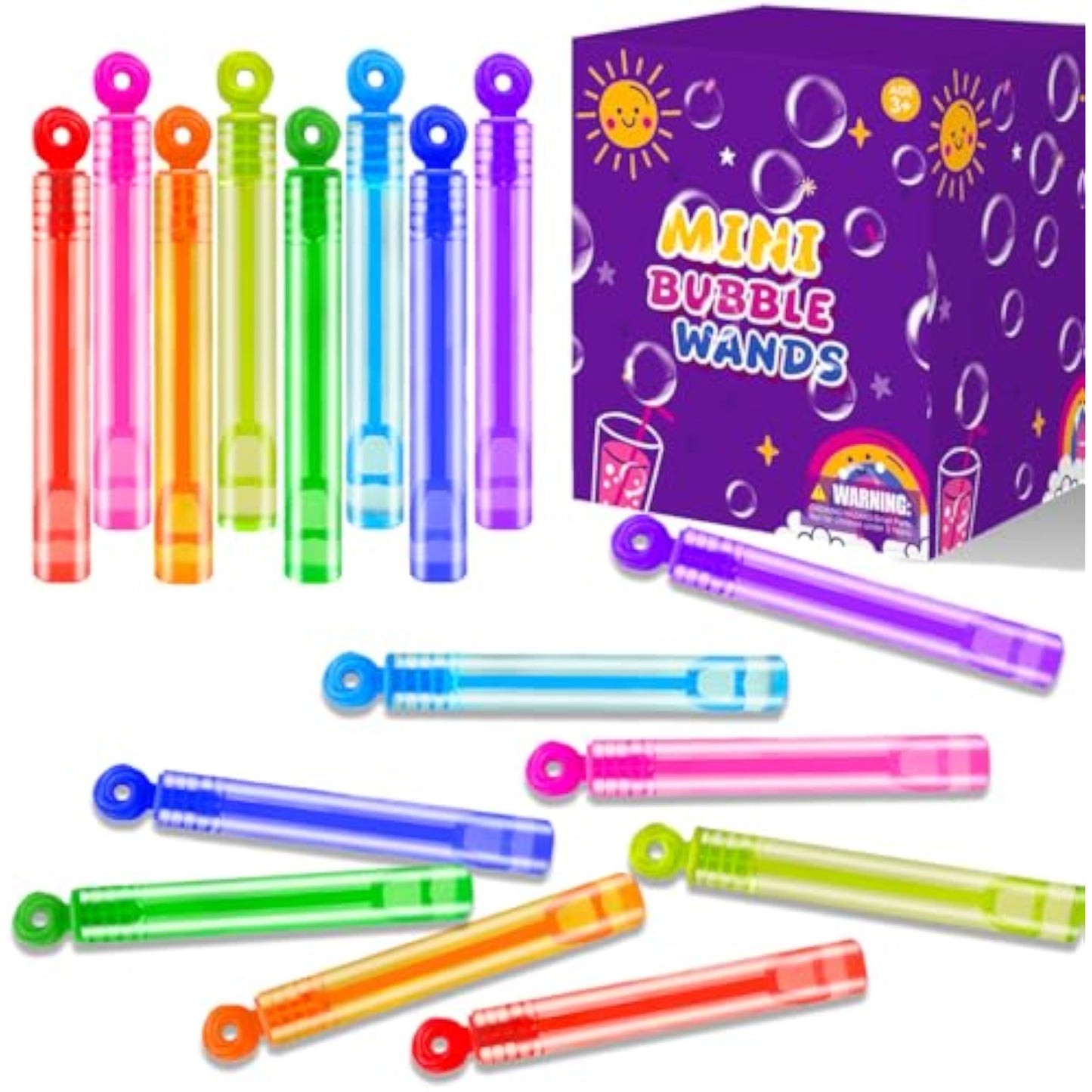 Party Goodie Bag Stuffer Fillers for Kids, 32 Pack Mini Bubble Wand Toys Gifts for Toddler, Small Birthday Summer Beach Pool Camping Party Favor Supplies,4th of July Classroom School Stuff Treat Prize - New