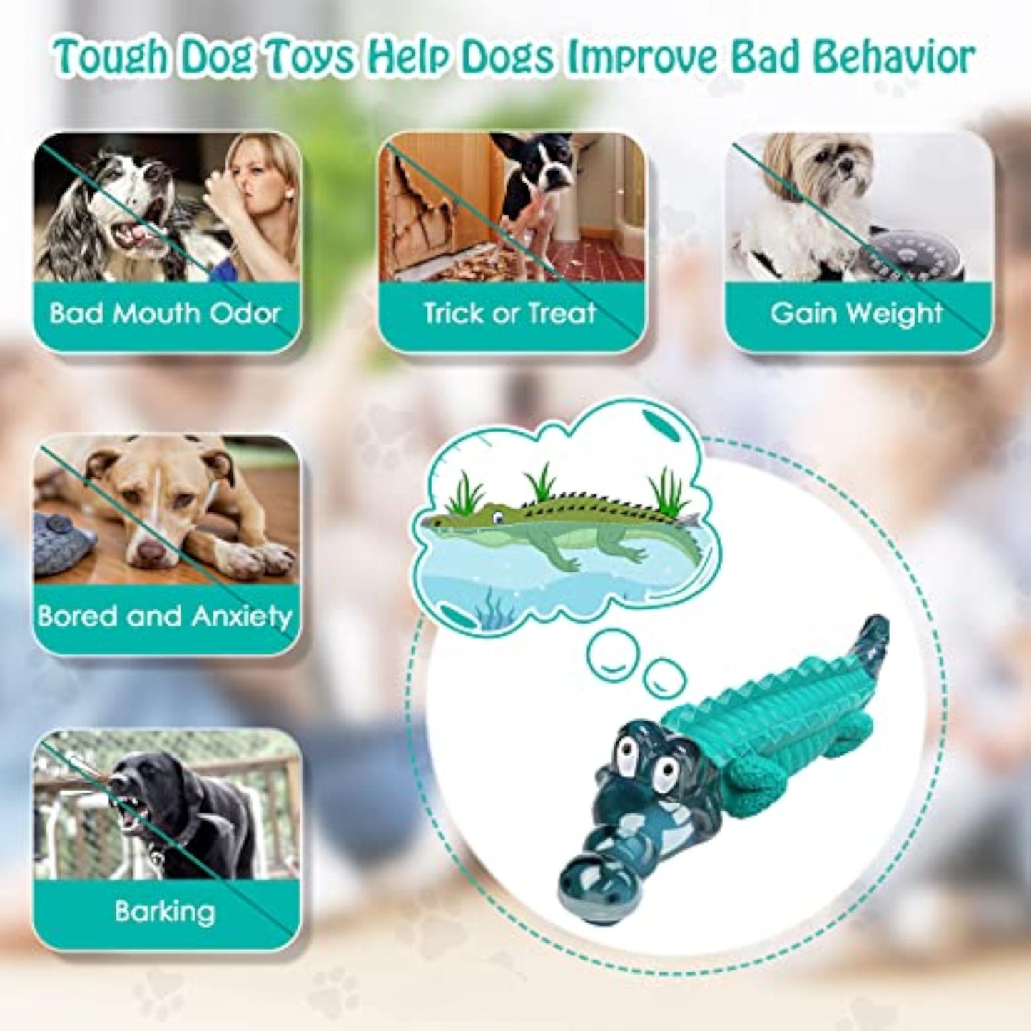 Jeefome Dog Toys for Aggressive Chewers - Tough, Indestructible Dog Chew Toys for Large, Medium, Small Breed Dogs to Keep Them Busy - New