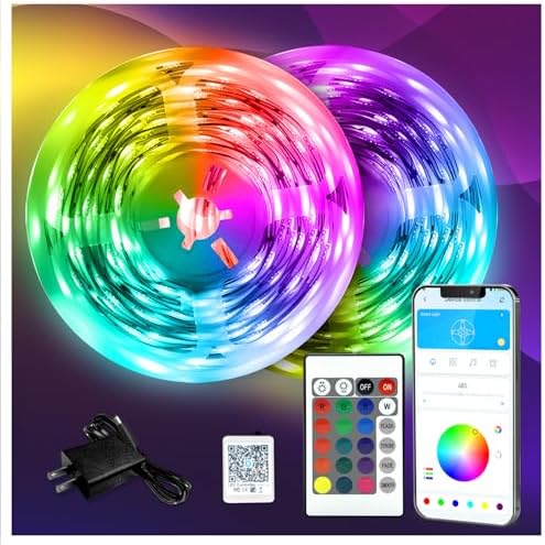 DAYBETTER LED Strip Lights 130ft Lights Strip for Bedroom, Desk, Indoor Room Bedroom Brithday Gifts RGB Decor with Remote and 24V Power Supply - New