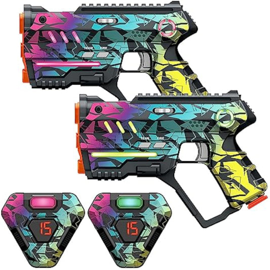 Laser Tag Set of 2, Lazer Tag Game for Kids Indoor & Outdoor Play, Gift Ideas for Kids Teens and Adults, Cool Toys for Teenage Ages 8 9 10 11 12+Year Old Boy & Girls - New