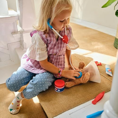 Melissa & Doug Examine and Treat Pet Vet Play Set, 24-Piece Animal Doctor Playset with Dog & Cat Plushies, Pet Doctor Kit & Accessories, Preschool Toys for Girls & Boys Ages 3+ - New