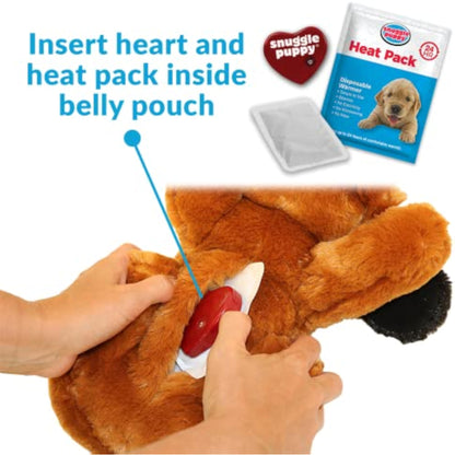 Snuggle Puppy Original Heartbeat Puppy Toy with Real-Feel Pulse & Heat Pack, Calming Sleep Aid for Puppy Anxiety, Crate Training, First Nights & New Puppy Transition - Biscuit - New