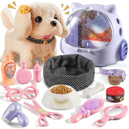 Vanvimen 16 Pcs Robot Dog Toys for Girls, Toys for 3 4 5 6 7 8 Year Old Girls Kids Boys, Realistic Robot Puppy Toddlers Girl Toy for 5-7 6-8, Ideas Birthday Gifts for Girl 3 4 5 6 Year Old - New